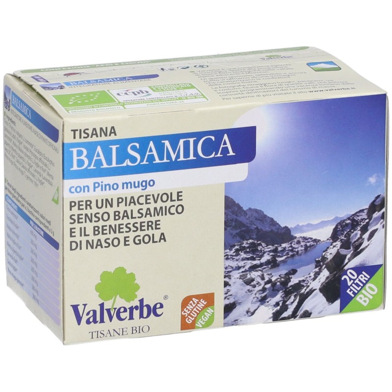 Foto ravvicinata di Tisana Balsamica Valverbe per Vie Respiratorie 20 g Bustine Monodose Foto ravvicinata di Tisana Balsamica Valverbe per Vie Respiratorie 20 g Bustine Monodose