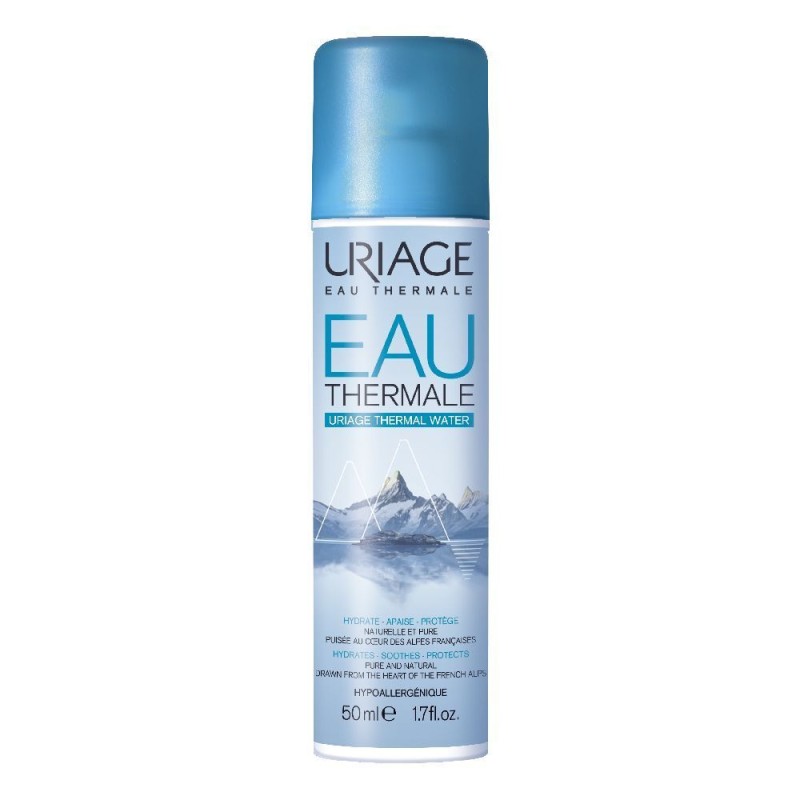 Scatola originale del prodotto Eau Thermale Uriage per Idratazione e Sollievo Spray da 50ml Scatola originale del prodotto Eau Thermale Uriage per Idratazione e Sollievo Spray da 50ml