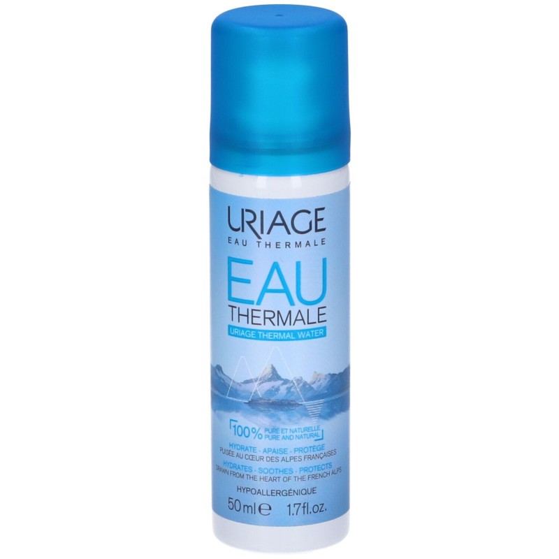 Packaging integro del prodotto Eau Thermale Uriage per Idratazione e Sollievo Spray da 50ml Packaging integro del prodotto Eau Thermale Uriage per Idratazione e Sollievo Spray da 50ml