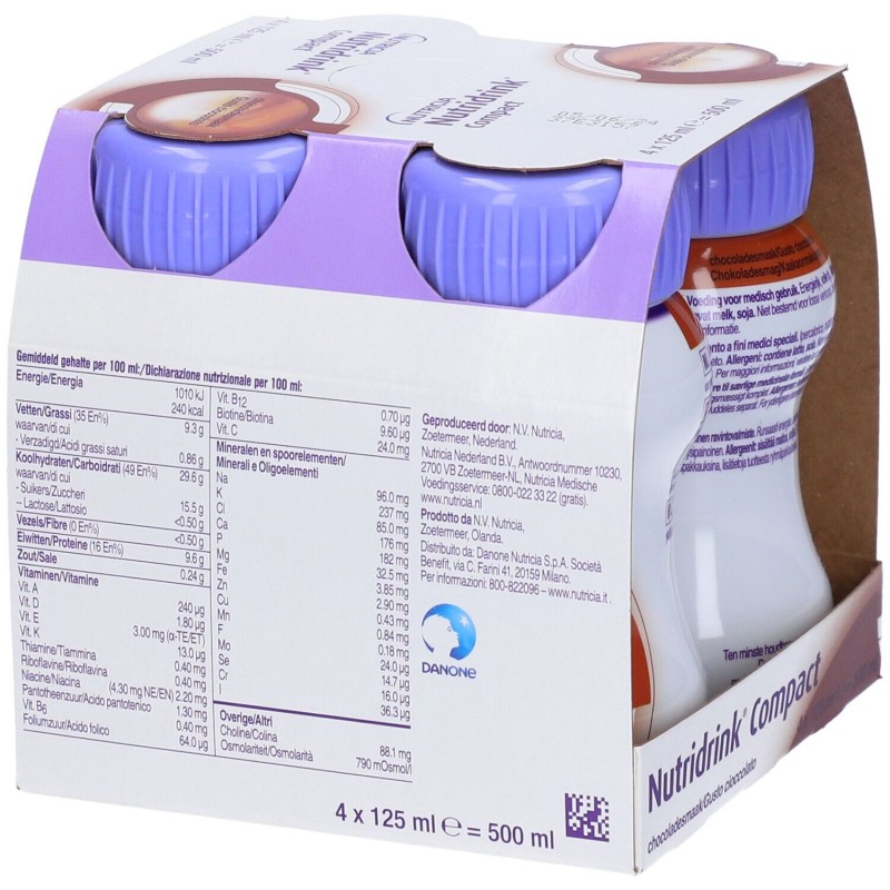 Foto ravvicinata di Nutricia Nutridrink Compact Cioccolato Integratore Energetico 4X125ml Foto ravvicinata di Nutricia Nutridrink Compact Cioccolato Integratore Energetico 4X125ml