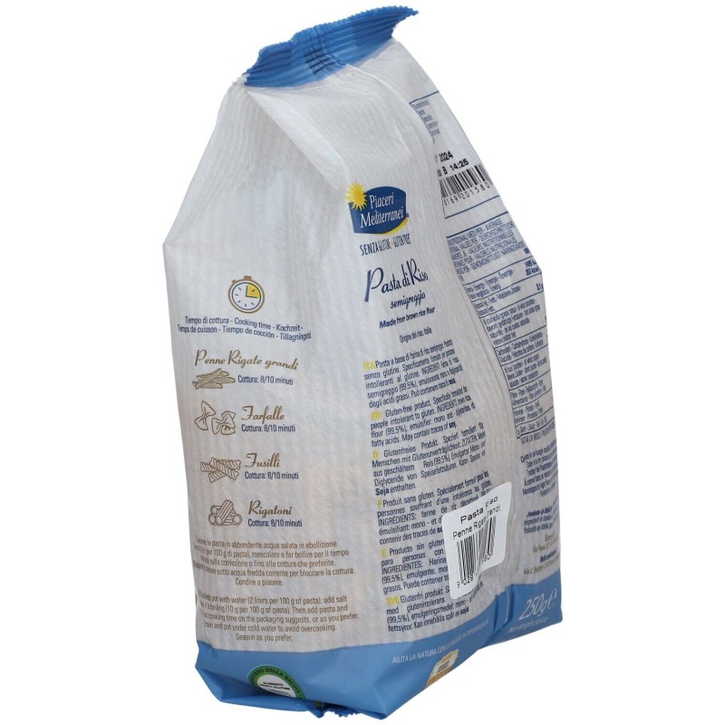 Aspetto del prodotto Piaceri Mediterranei Pasta di Riso Penne Rigate Senza Glutine 250gr Aspetto del prodotto Piaceri Mediterranei Pasta di Riso Penne Rigate Senza Glutine 250gr