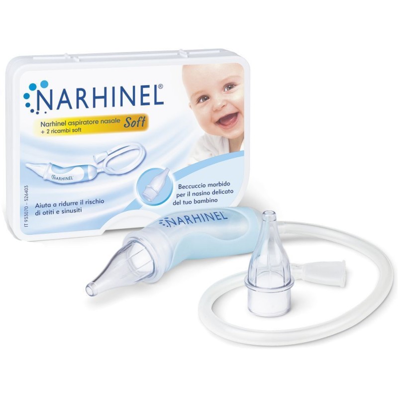 Packaging del prodotto Narhinel Aspiratore Nasale Soft Neonati e Bambini Packaging del prodotto Narhinel Aspiratore Nasale Soft Neonati e Bambini