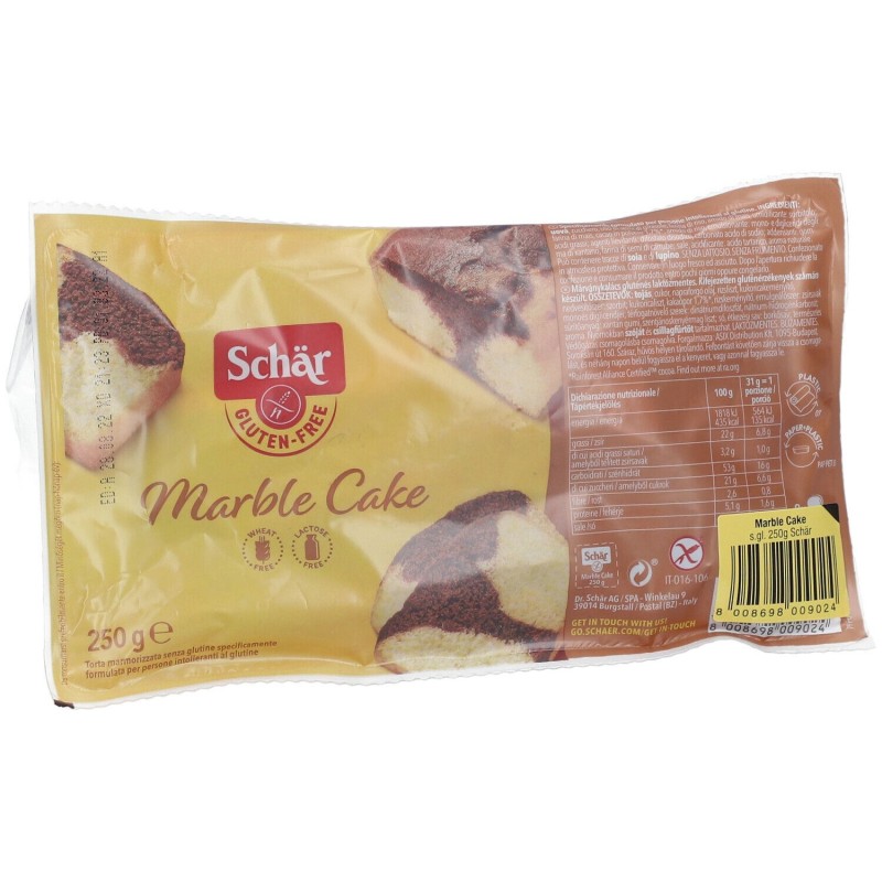 Immagine reale di Schar Marble Cake Torta Soffice Senza Glutine 250g Immagine reale di Schar Marble Cake Torta Soffice Senza Glutine 250g
