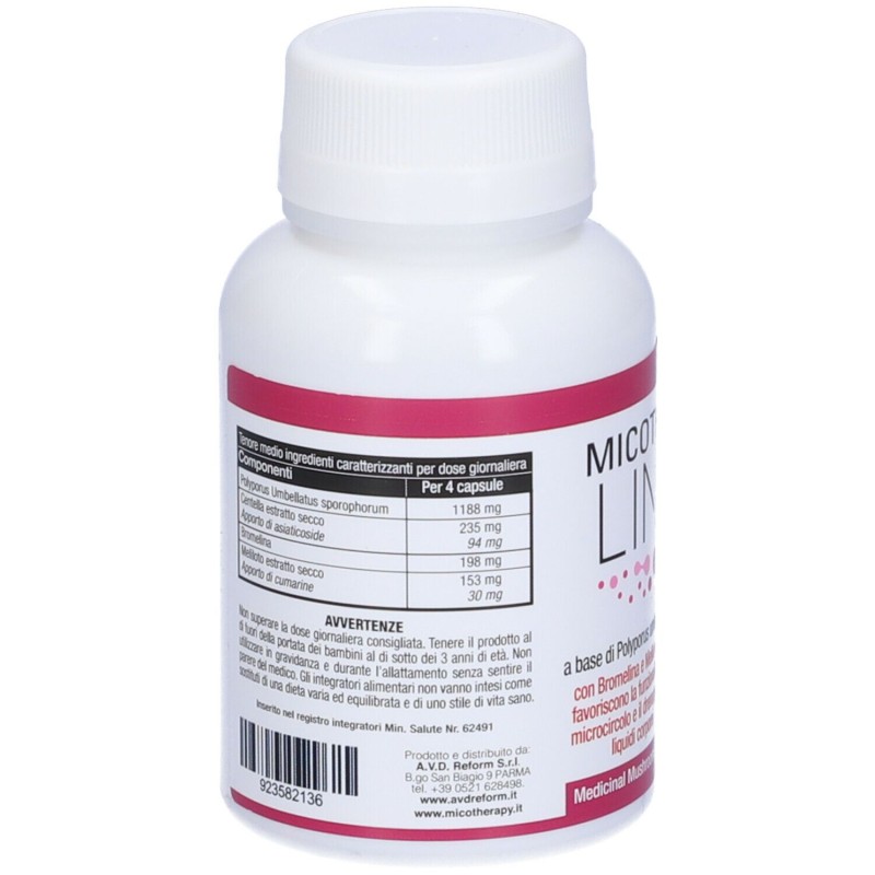 Foto ravvicinata di AVD Micotherapy Linfo Integratore per Microcircolo 90 Capsule