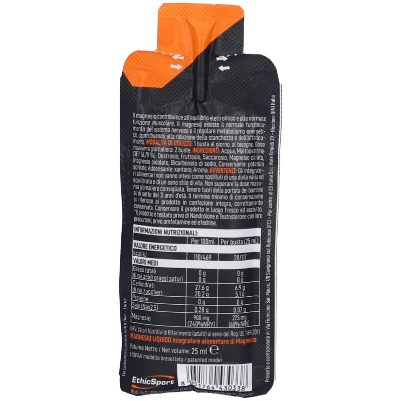Confezione commerciale diEthicsport Magnesio Liquido Double Power 375 per Benessere Muscolare 25 ml Confezione commerciale diEthicsport Magnesio Liquido Double Power 375 per Benessere Muscolare 25 ml