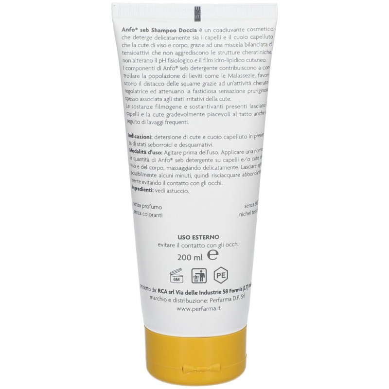Pack ufficiale del prodotto Anfo Seb Shampoo Doccia Detergente 200ml Pack ufficiale del prodotto Anfo Seb Shampoo Doccia Detergente 200ml