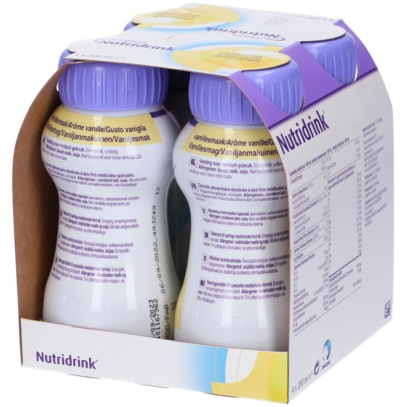 Foto ravvicinata di Nutricia Nutridrink Vaniglia Supplemento Nutrizionale 4x200ml