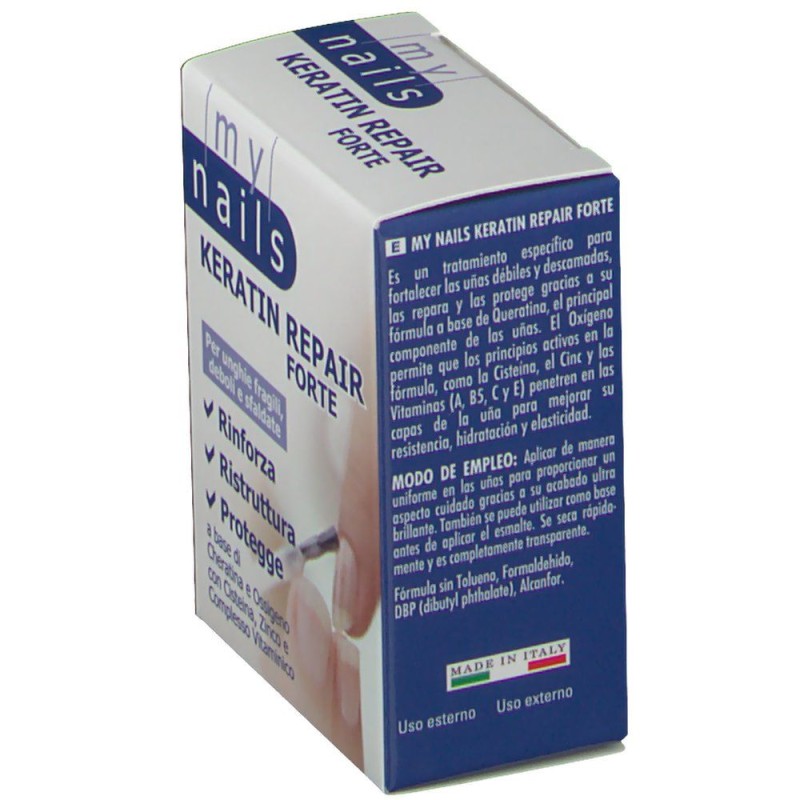 Packaging integro del prodotto My Nails Keratin Repair Forte per Unghie Fragili 10ml Packaging integro del prodotto My Nails Keratin Repair Forte per Unghie Fragili 10ml