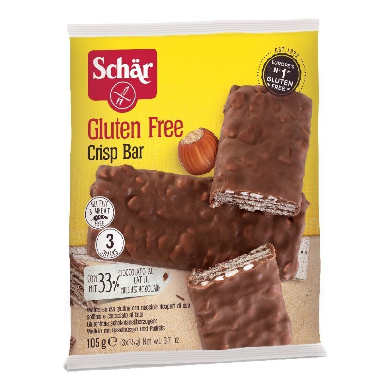 Confezione sigillata di Schar Crisp Bar Dolce Senza Glutine 3 Pezzi Da 35g