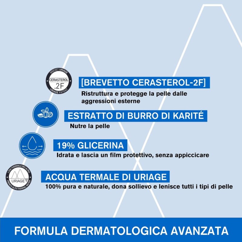 Packaging integro del prodotto Uriage Xémose Olio Lavante Lenitivo Doccia e Bagno Pelle Secca 1L