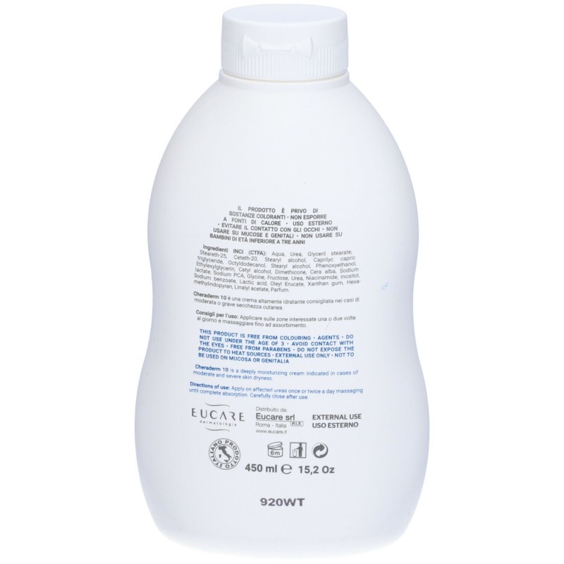Scatola integra del prodotto CHERADERM 10 CREMA CRP 450ML Scatola integra del prodotto CHERADERM 10 CREMA CRP 450ML