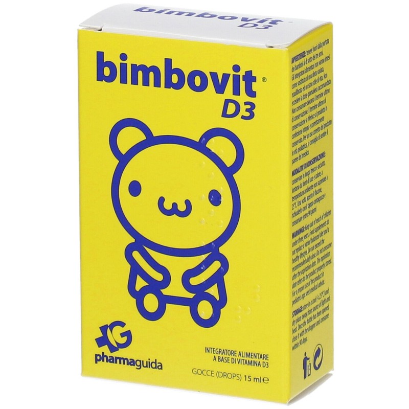 Foto illustrativa del packaging di Bimbovit D3 Integratore Vitamina D3 Gocce 15ml