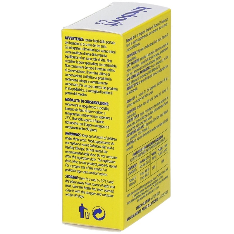 Primo piano di Bimbovit D3 Integratore Vitamina D3 Gocce 15ml