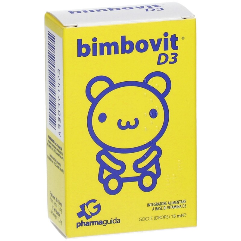 Presentazione grafica di Bimbovit D3 Integratore Vitamina D3 Gocce 15ml