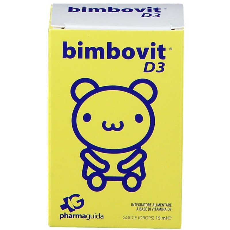 Pack ufficiale del prodotto Bimbovit D3 Integratore Vitamina D3 Gocce 15ml