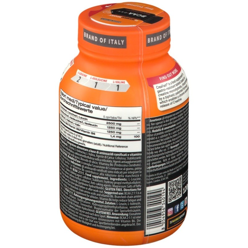 Confezione commerciale diNamed Sport BCAA 211 100 Compresse Confezione commerciale diNamed Sport BCAA 211 100 Compresse
