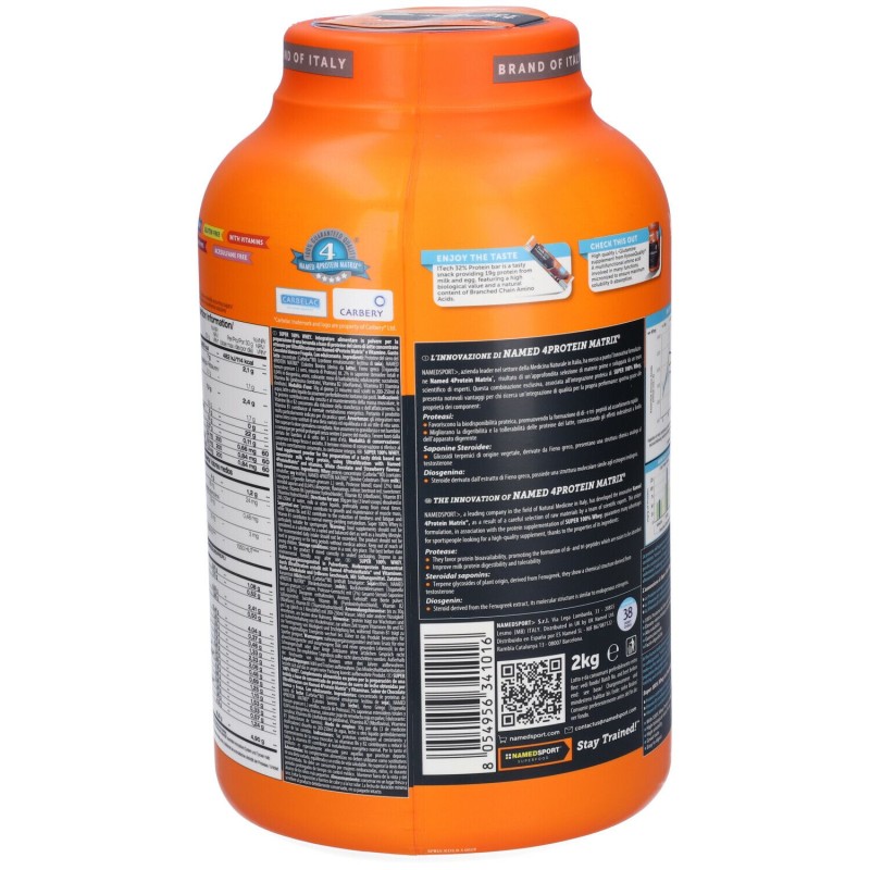 Dettaglio del packaging di Named Sport Super 100% Whey Proteine Gusto White Choco&Strawberry 2Kg Dettaglio del packaging di Named Sport Super 100% Whey Proteine Gusto White Choco&Strawberry 2Kg