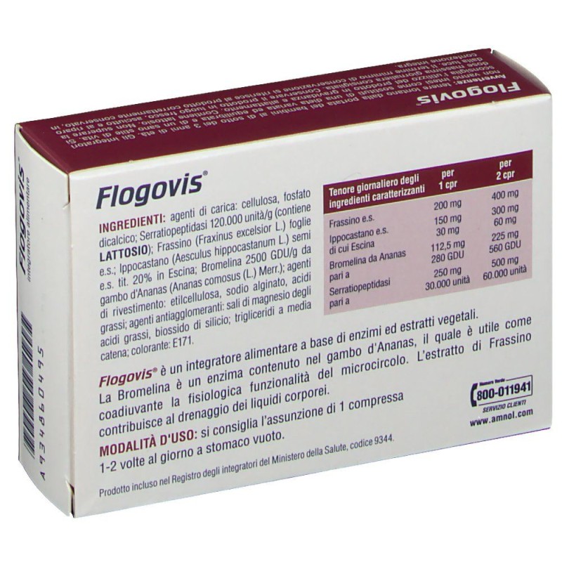 Foto ravvicinata di Flogovis per Microcircolo e Drenaggio 20 Compresse 800 Mg Foto ravvicinata di Flogovis per Microcircolo e Drenaggio 20 Compresse 800 Mg