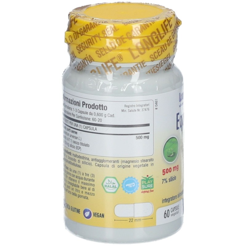Scatola integra del prodotto Longlife Equiseto Integratore per Capelli Pelle e Unghie 60 Capsule Scatola integra del prodotto Longlife Equiseto Integratore per Capelli Pelle e Unghie 60 Capsule