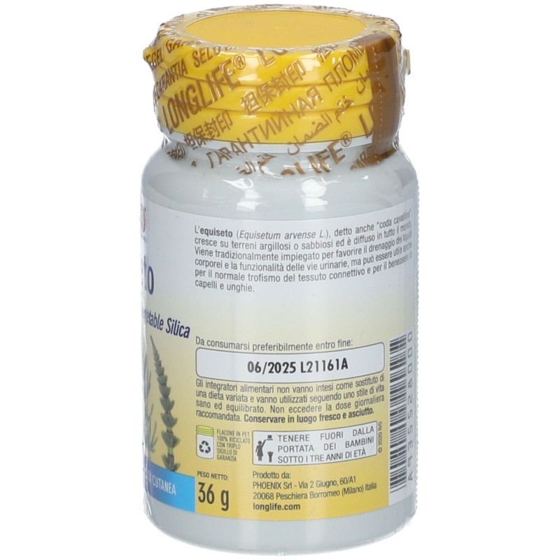 Scatola originale del prodotto Longlife Equiseto Integratore per Capelli Pelle e Unghie 60 Capsule Scatola originale del prodotto Longlife Equiseto Integratore per Capelli Pelle e Unghie 60 Capsule