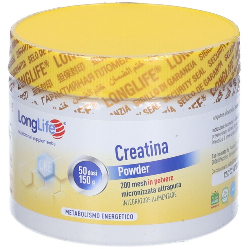 Vista del prodotto Longlife Creatina Micron Powder Integratore per Metabolismo Energetico 150g Vista del prodotto Longlife Creatina Micron Powder Integratore per Metabolismo Energetico 150g