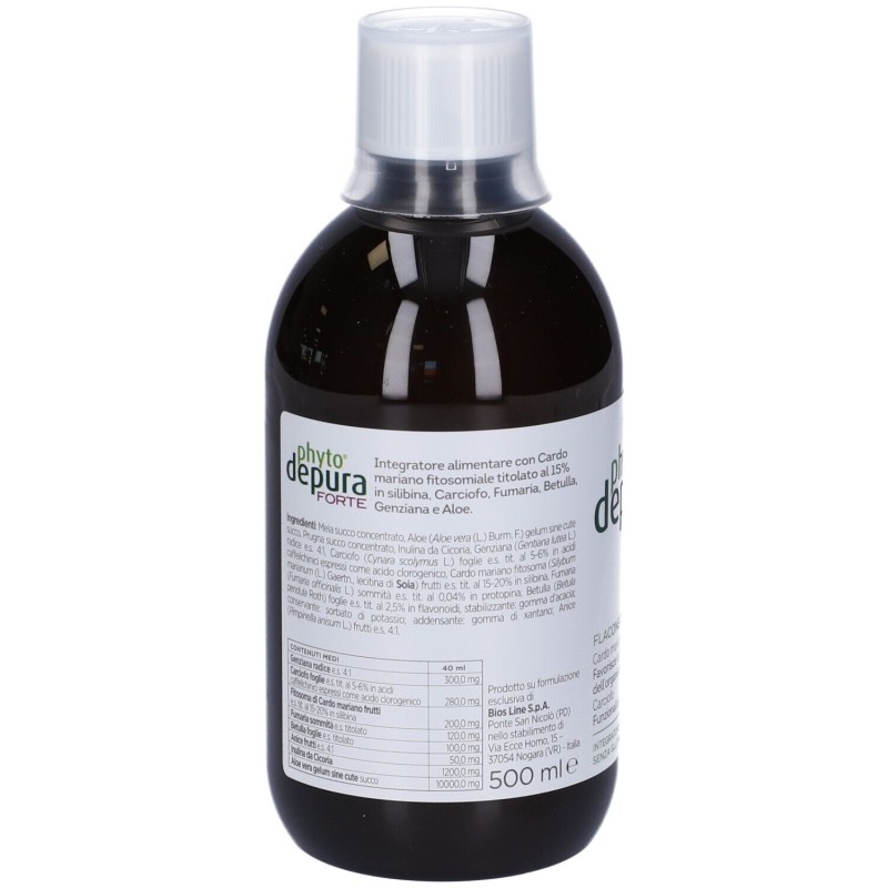 Primo piano di Bios Line PhytoDepura Forte Integratore Depurativo 500ml Primo piano di Bios Line PhytoDepura Forte Integratore Depurativo 500ml
