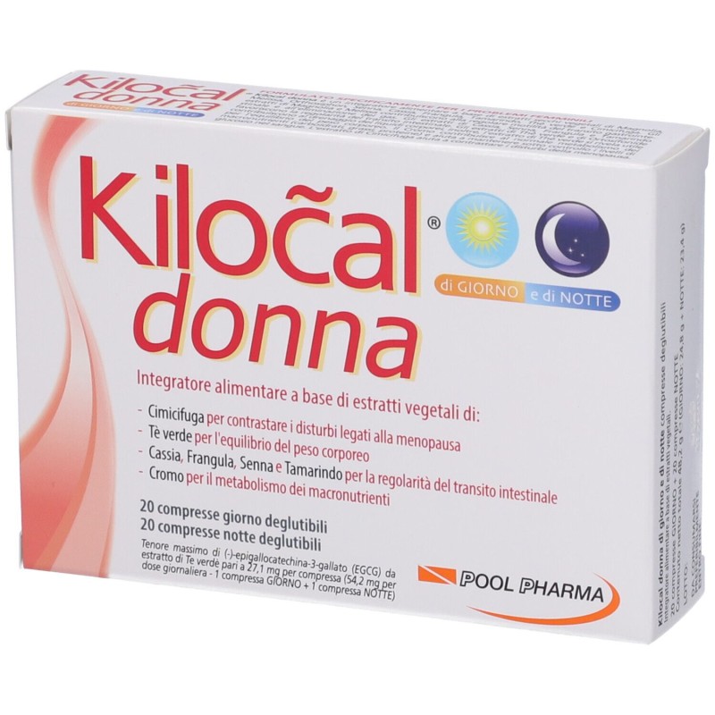 Foto ravvicinata di Kilocal Donna Giorno e Notte per Donne in Menopausa 40 Compresse Foto ravvicinata di Kilocal Donna Giorno e Notte per Donne in Menopausa 40 Compresse
