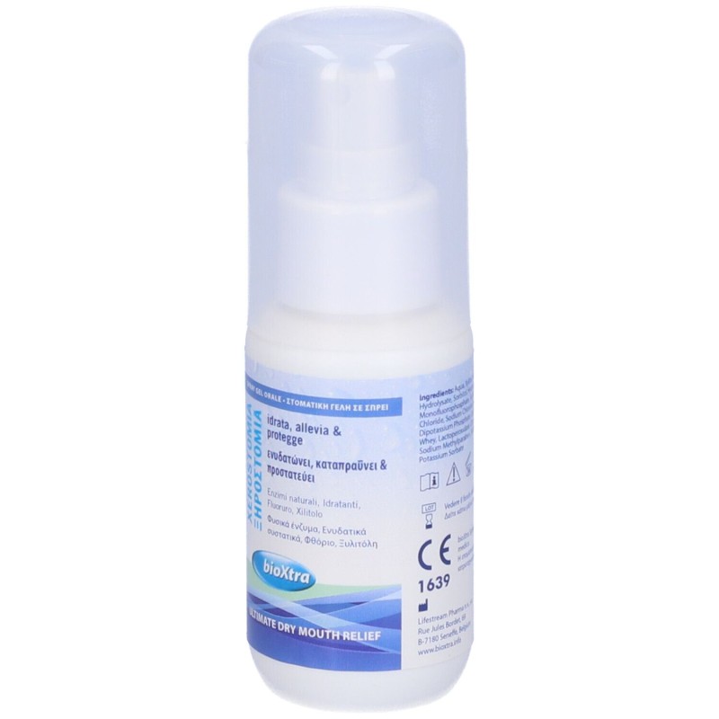 Scatola integra del prodotto Bioxtra Spray Orale Lubrificante per la Bocca Secca 50ml