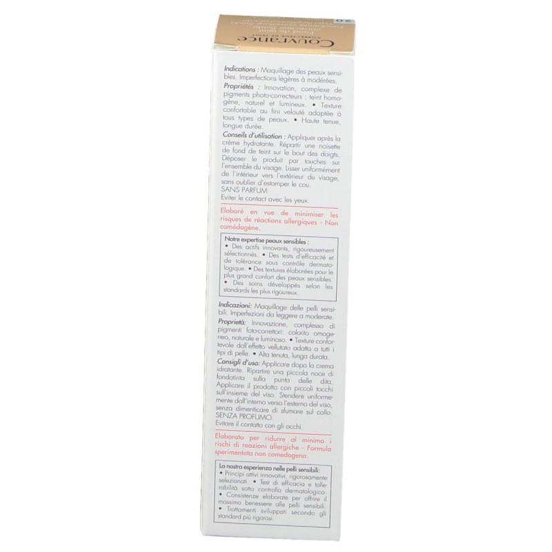 Aspetto del prodotto Avene Couvrance Fondotinta Fluido 2.0 Colore Naturale SPF20 Tubo 30ml Aspetto del prodotto Avene Couvrance Fondotinta Fluido 2.0 Colore Naturale SPF20 Tubo 30ml