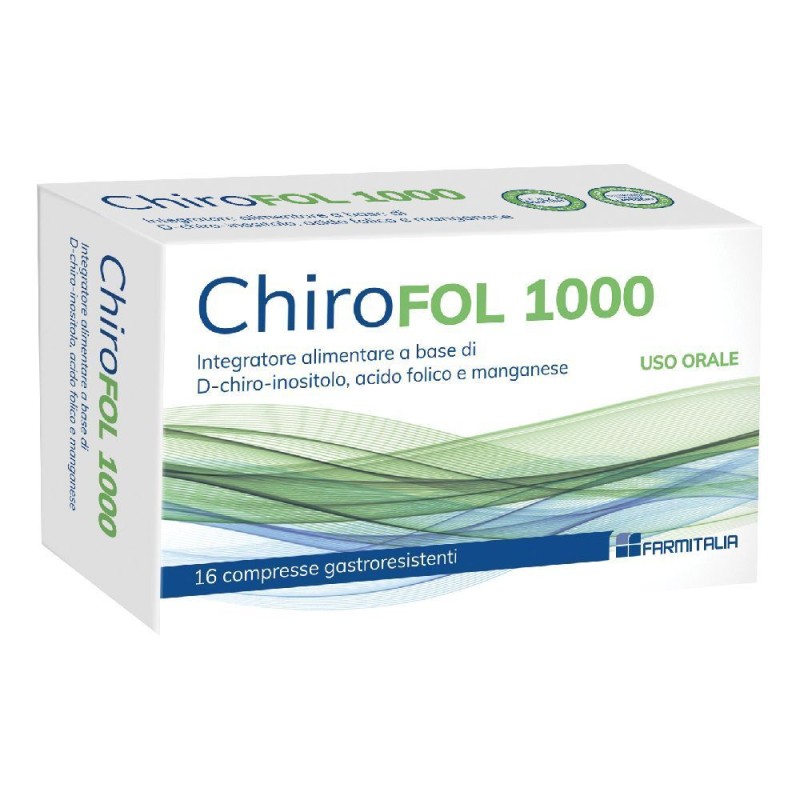 Primo piano di Chirofol 1000 Integratore per Aiuto Gravidanza 16 Compresse Primo piano di Chirofol 1000 Integratore per Aiuto Gravidanza 16 Compresse