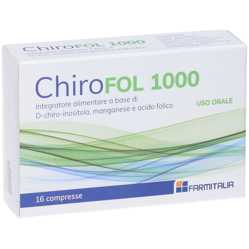 Scatola integra del prodotto Chirofol 1000 Integratore per Aiuto Gravidanza 16 Compresse Scatola integra del prodotto Chirofol 1000 Integratore per Aiuto Gravidanza 16 Compresse