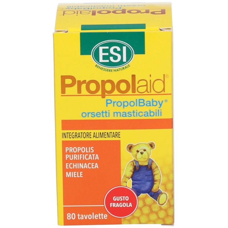 Pack ufficiale del prodotto Esi Propolaid Propolbaby Integratore con Propoli 80 Orsetti Pack ufficiale del prodotto Esi Propolaid Propolbaby Integratore con Propoli 80 Orsetti
