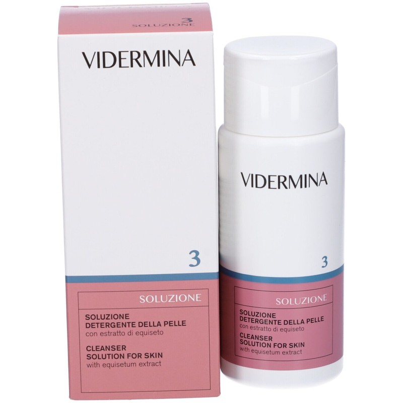 Dettaglio del packaging di Vidermina 3 Soluzione Vaginale Detergente Intimo 200 ml