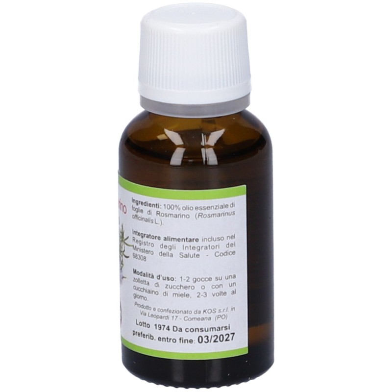 Aspetto del prodotto Kos Rosmarino Olio Essenziale Integratore per la Digestione 20ml Aspetto del prodotto Kos Rosmarino Olio Essenziale Integratore per la Digestione 20ml
