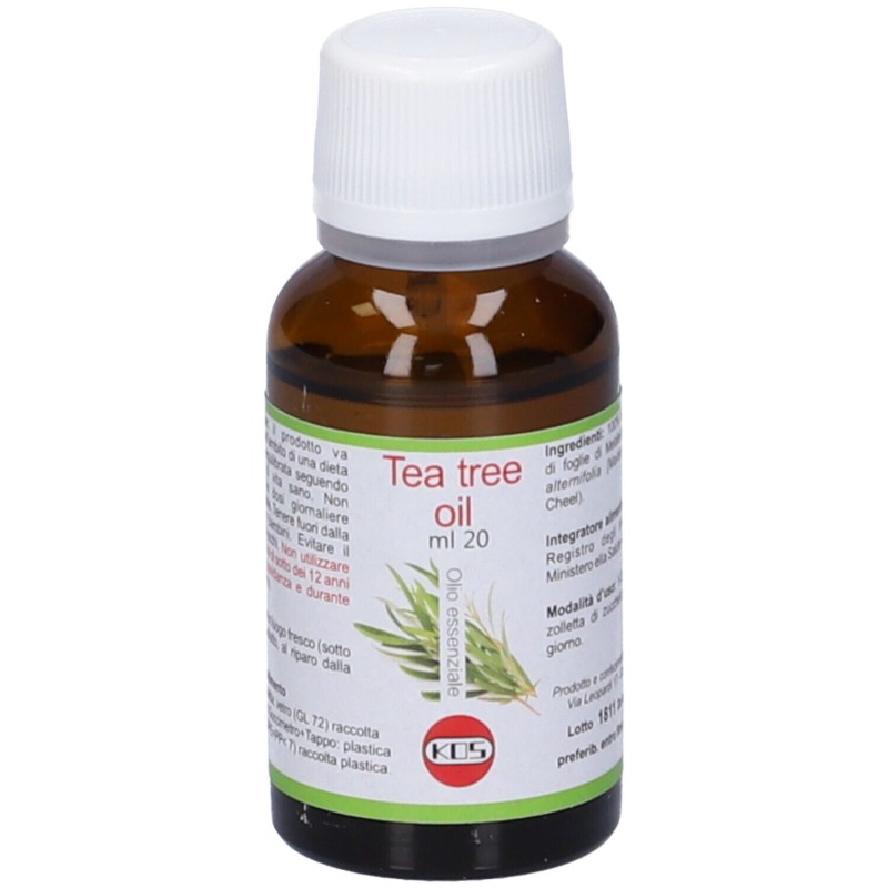 Packaging integro del prodotto Tea Tree Olio Essenziale Integratore per le Vie Respiratorie 20ml Packaging integro del prodotto Tea Tree Olio Essenziale Integratore per le Vie Respiratorie 20ml