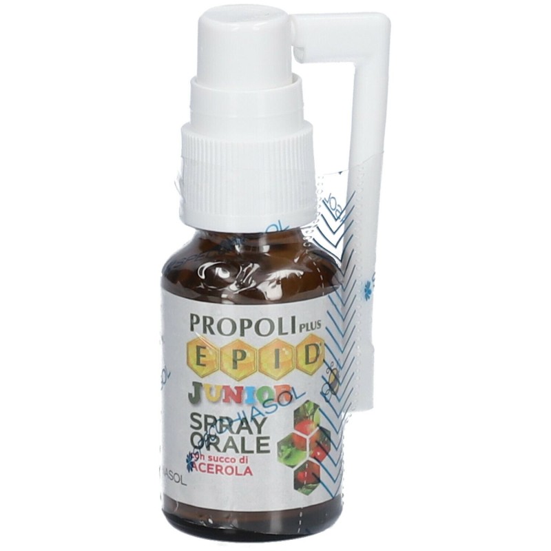 Dettaglio del packaging di Specchiasol Epid Junior Propoli per Gola Spray Orale 15ml Dettaglio del packaging di Specchiasol Epid Junior Propoli per Gola Spray Orale 15ml