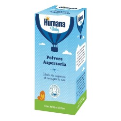 Dettaglio del packaging di Humana Baby Care Polvere Aspersoria per Pelle Delicata 150 g Dettaglio del packaging di Humana Baby Care Polvere Aspersoria per Pelle Delicata 150 g