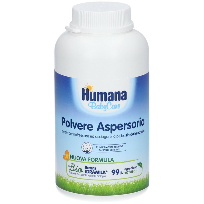 Vista del prodotto Humana Baby Care Polvere Aspersoria per Pelle Delicata 150 g Vista del prodotto Humana Baby Care Polvere Aspersoria per Pelle Delicata 150 g