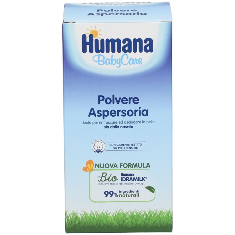 Packaging del prodotto Humana Baby Care Polvere Aspersoria per Pelle Delicata 150 g Packaging del prodotto Humana Baby Care Polvere Aspersoria per Pelle Delicata 150 g