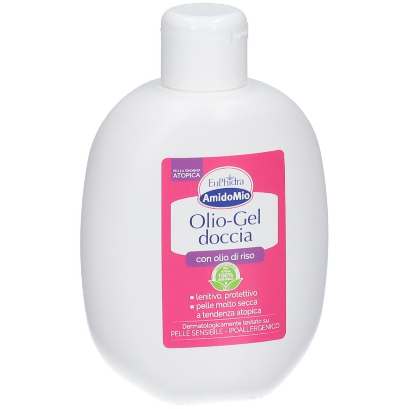 Dettaglio del packaging di Euphidra AmidoMio Olio Gel Doccia 200ml