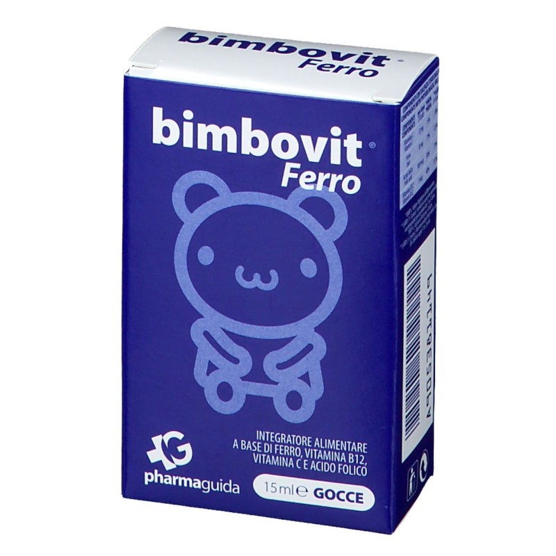 Dettaglio del packaging di Bimbovit Ferro Integratore Gocce 15ml Dettaglio del packaging di Bimbovit Ferro Integratore Gocce 15ml