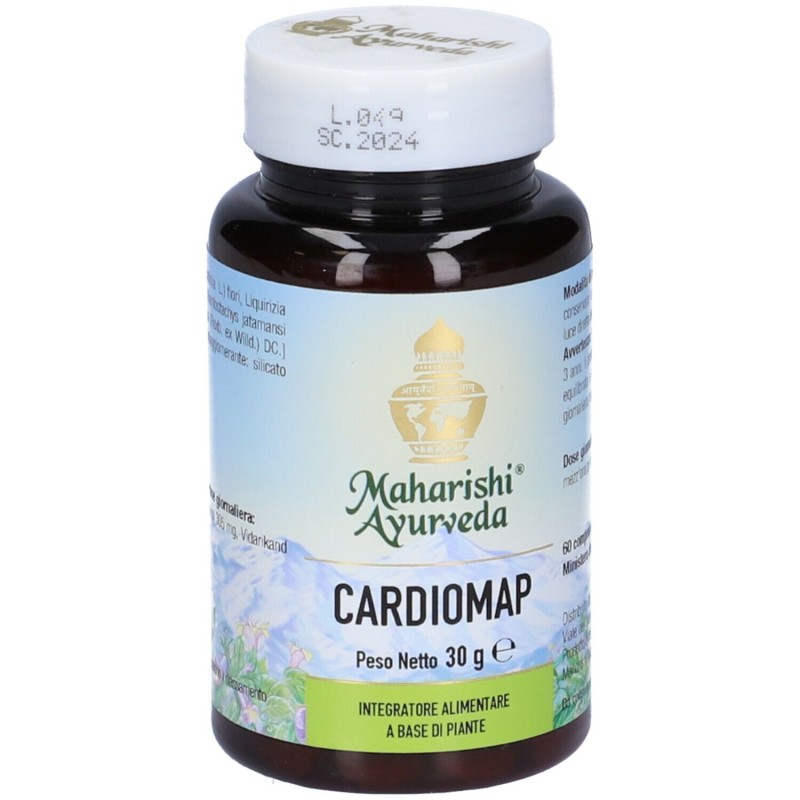 Confezione commerciale diMaharishi Ayurveda Cardiomap Integratore per Funzione Cardiaca 60 Compresse Confezione commerciale diMaharishi Ayurveda Cardiomap Integratore per Funzione Cardiaca 60 Compresse