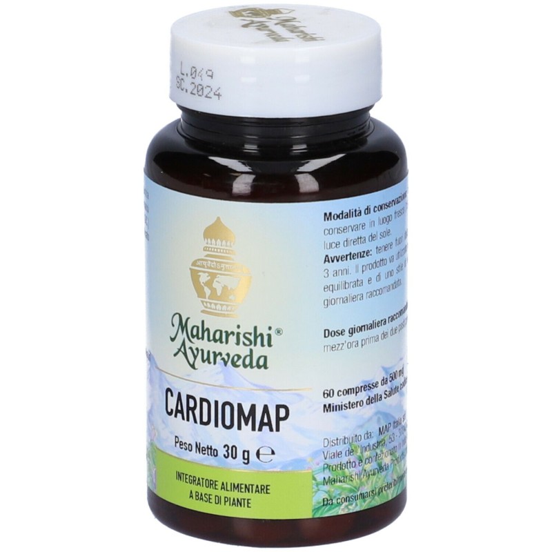 Foto illustrativa del packaging di Maharishi Ayurveda Cardiomap Integratore per Funzione Cardiaca 60 Compresse Foto illustrativa del packaging di Maharishi Ayurveda Cardiomap Integratore per Funzione Cardiaca 60 Compresse