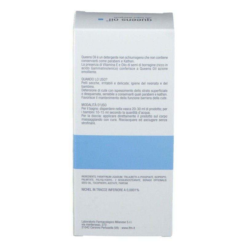 Immagine reale di Queens Olio Bagno per Pelle Secca e Sensibile 200ml
