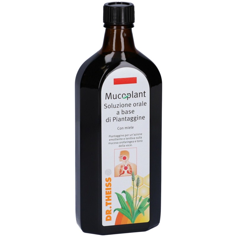 Scatola integra del prodotto Dr.Theiss Mucoplant Piantaggine Soluzione Per Tosse E Catarro 250ml