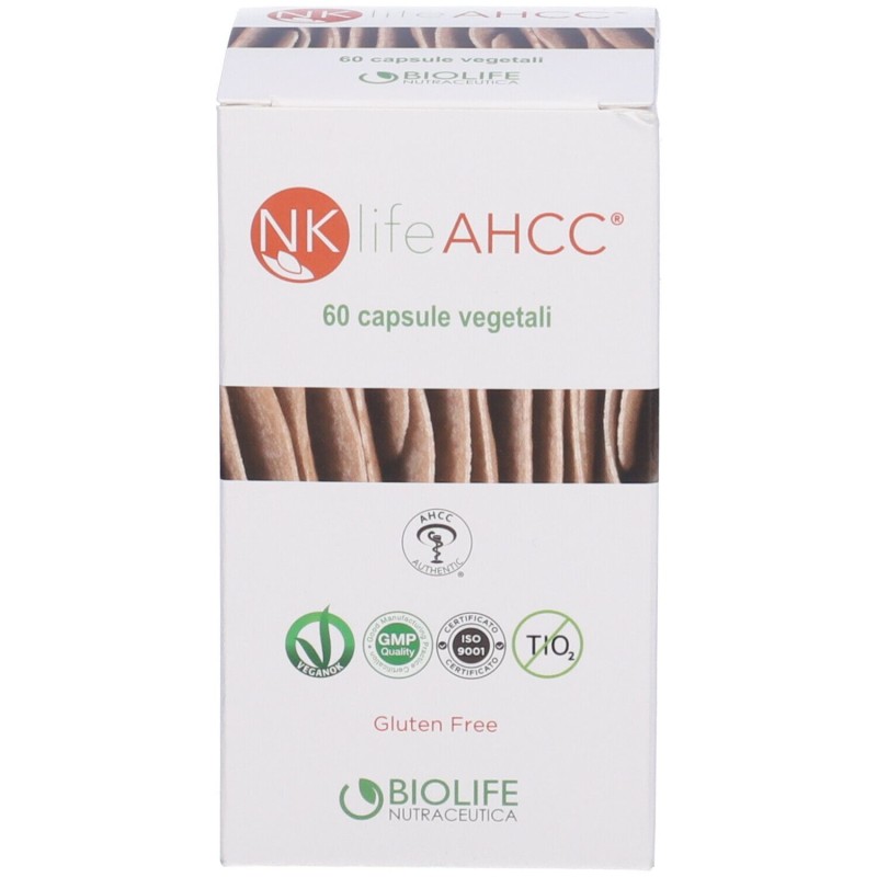 Confezione sigillata di Nkife Ahcc Integratore per Difese Immunitarie 60 Capsule