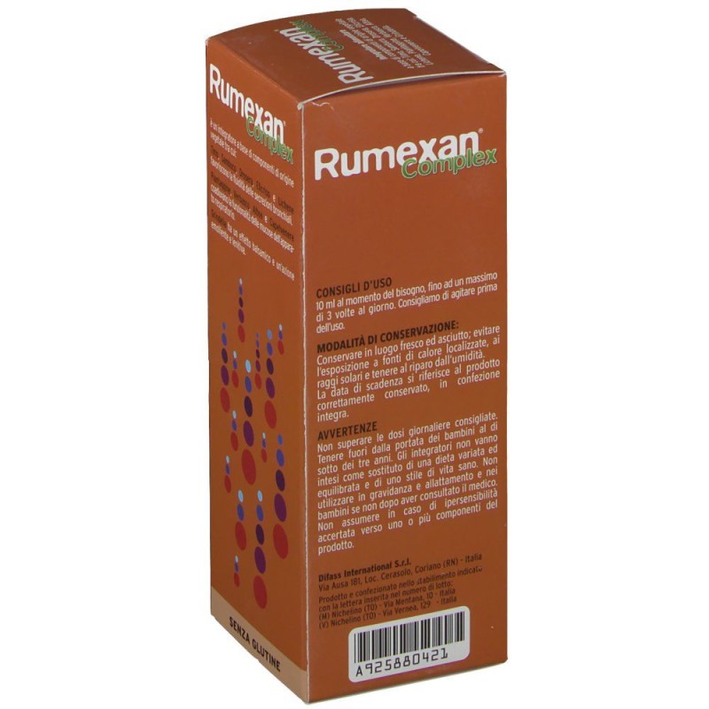Foto esplicativa di Rumexan Complex Integratore per Vie Respiratorie 150ml Foto esplicativa di Rumexan Complex Integratore per Vie Respiratorie 150ml