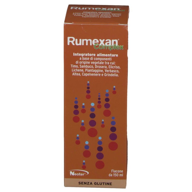 Packaging del prodotto Rumexan Complex Integratore per Vie Respiratorie 150ml Packaging del prodotto Rumexan Complex Integratore per Vie Respiratorie 150ml
