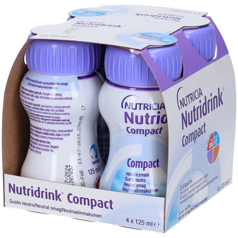 Pack ufficiale del prodotto Nutricia Nutridrink Compact Neutro Integratore Energetico 4X125ml Pack ufficiale del prodotto Nutricia Nutridrink Compact Neutro Integratore Energetico 4X125ml