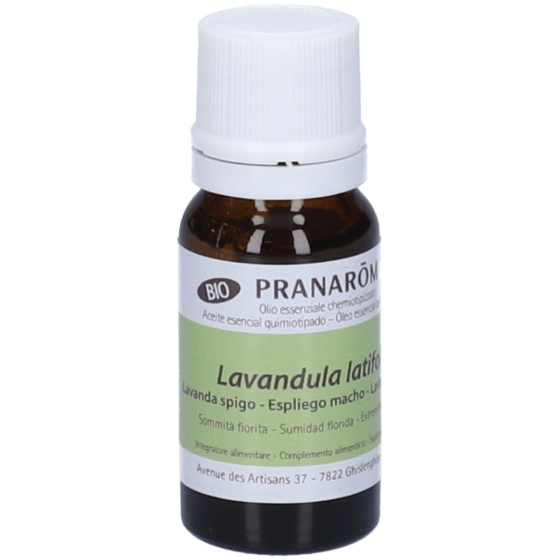 Confezione commerciale diPranarom Lavanda Spiga Olio Essenziale Biologico 10ml Confezione commerciale diPranarom Lavanda Spiga Olio Essenziale Biologico 10ml